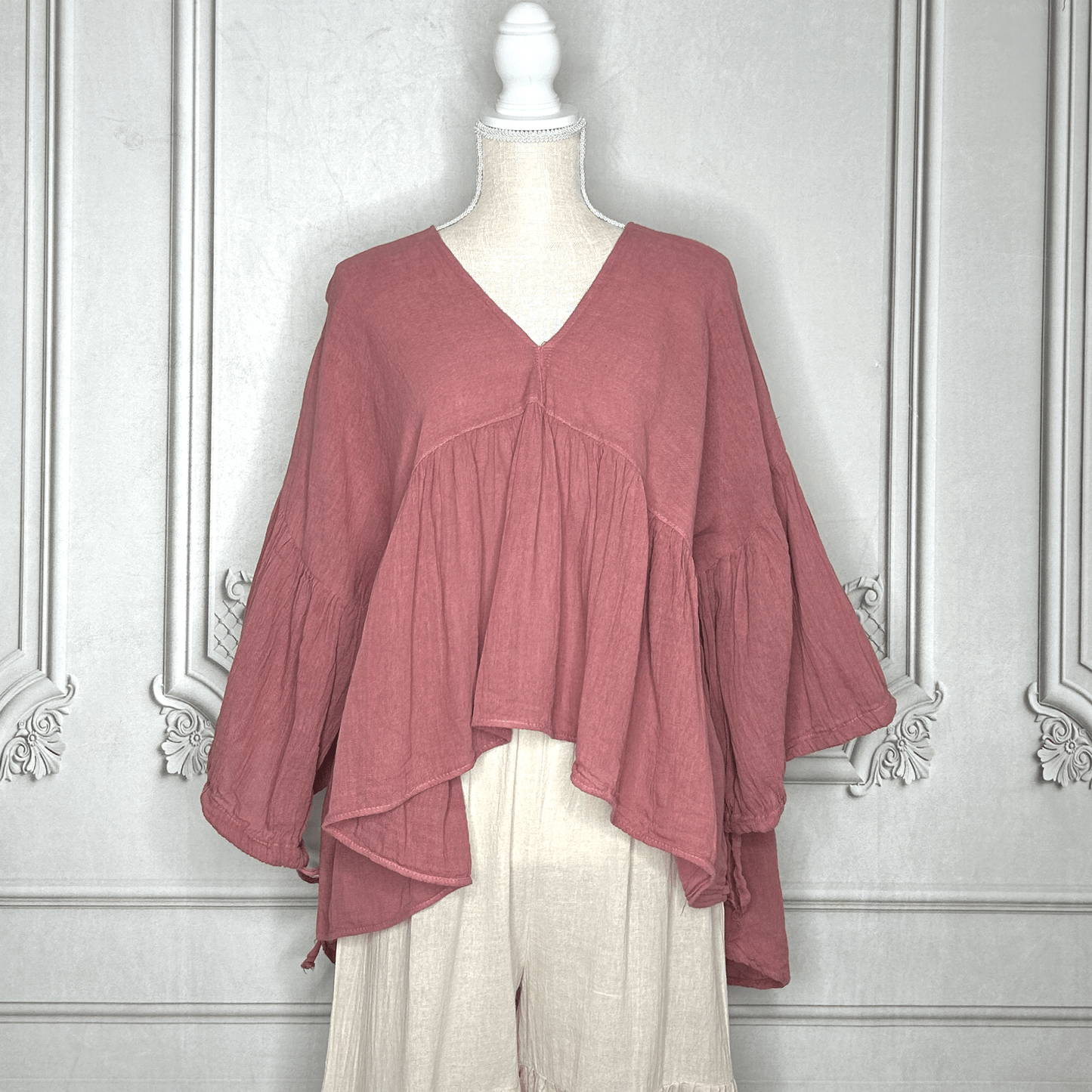 Boho-Chic Guze High-Low Blouse