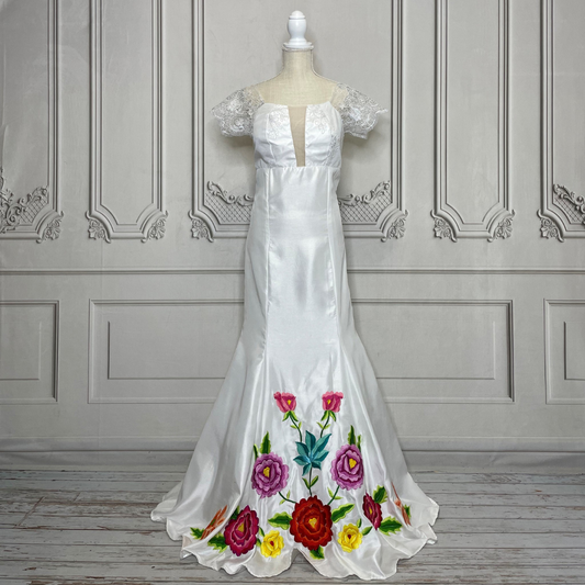 Embroidered Mexican Wedding Dress - Romance