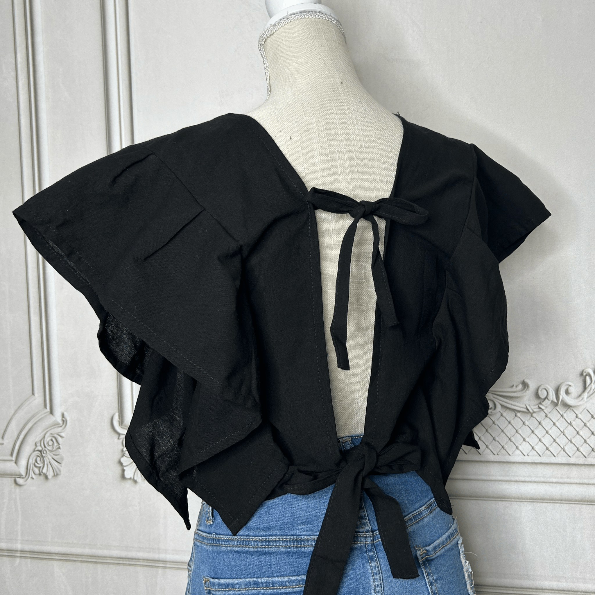 Butterfly Sleeve Tri -Color Mexican Blouse - VIVA MEXICO Butterfly Sleeve Tri -Color Mexican Blouse - VIVA MEXICO