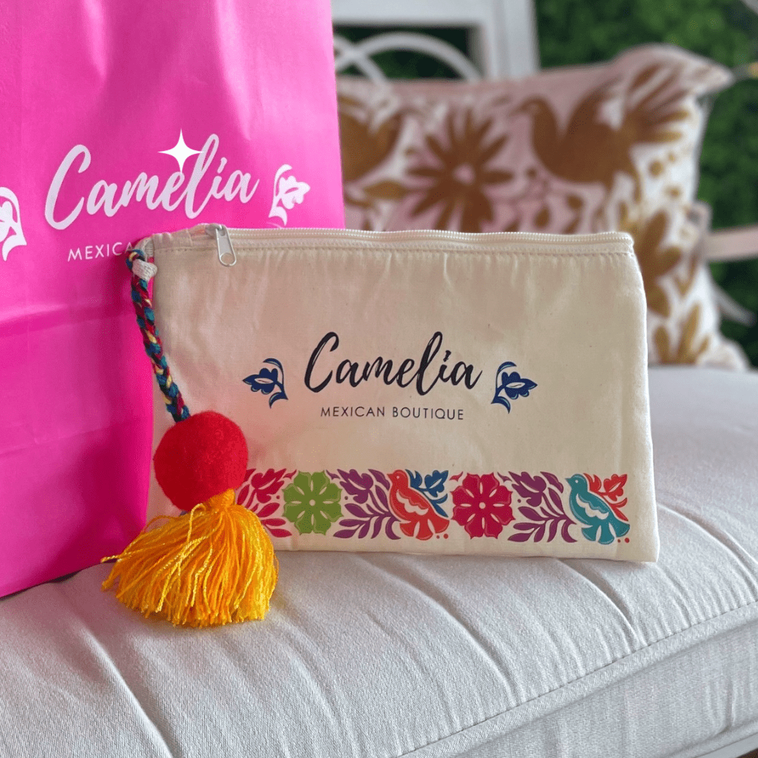 CAMELIA Canvas Makeup Bag with Tassel