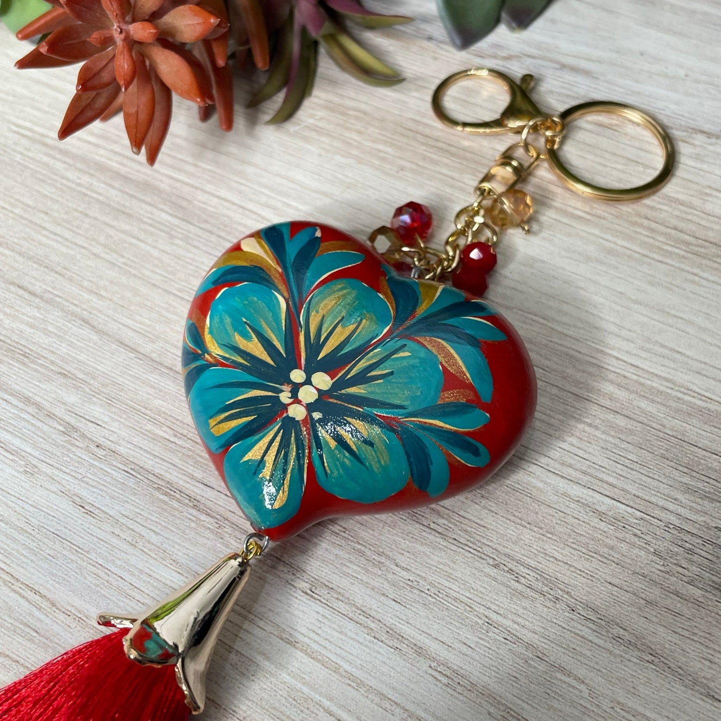 Ceramic Heart Keychain