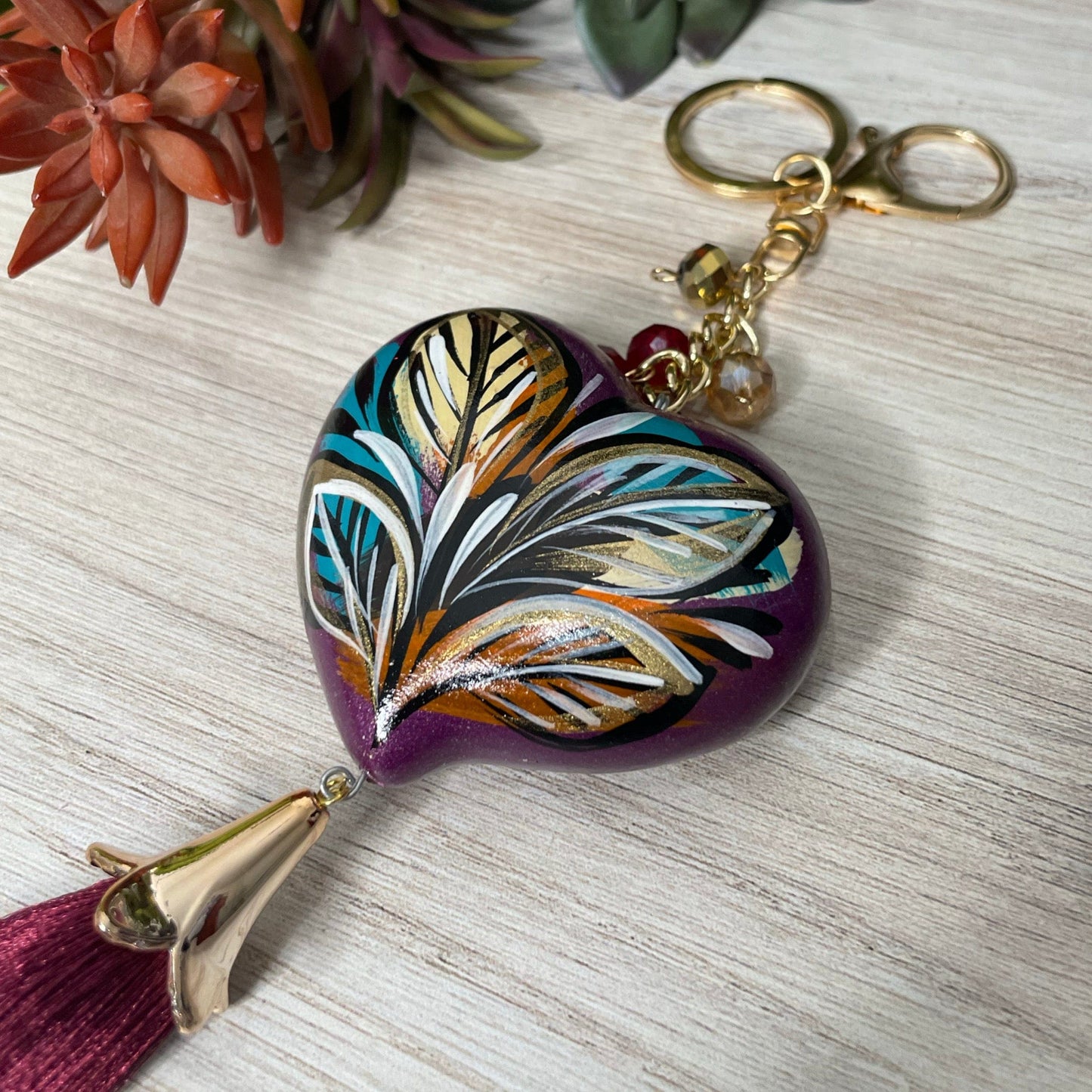 Ceramic Heart Keychain