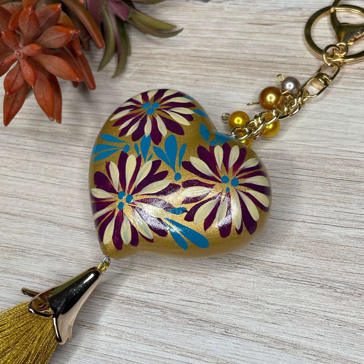 Ceramic Heart Keychain