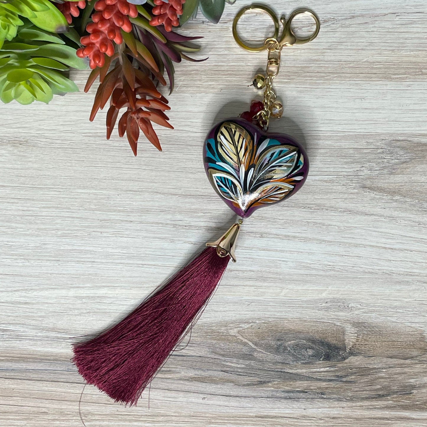 Ceramic Heart Keychain