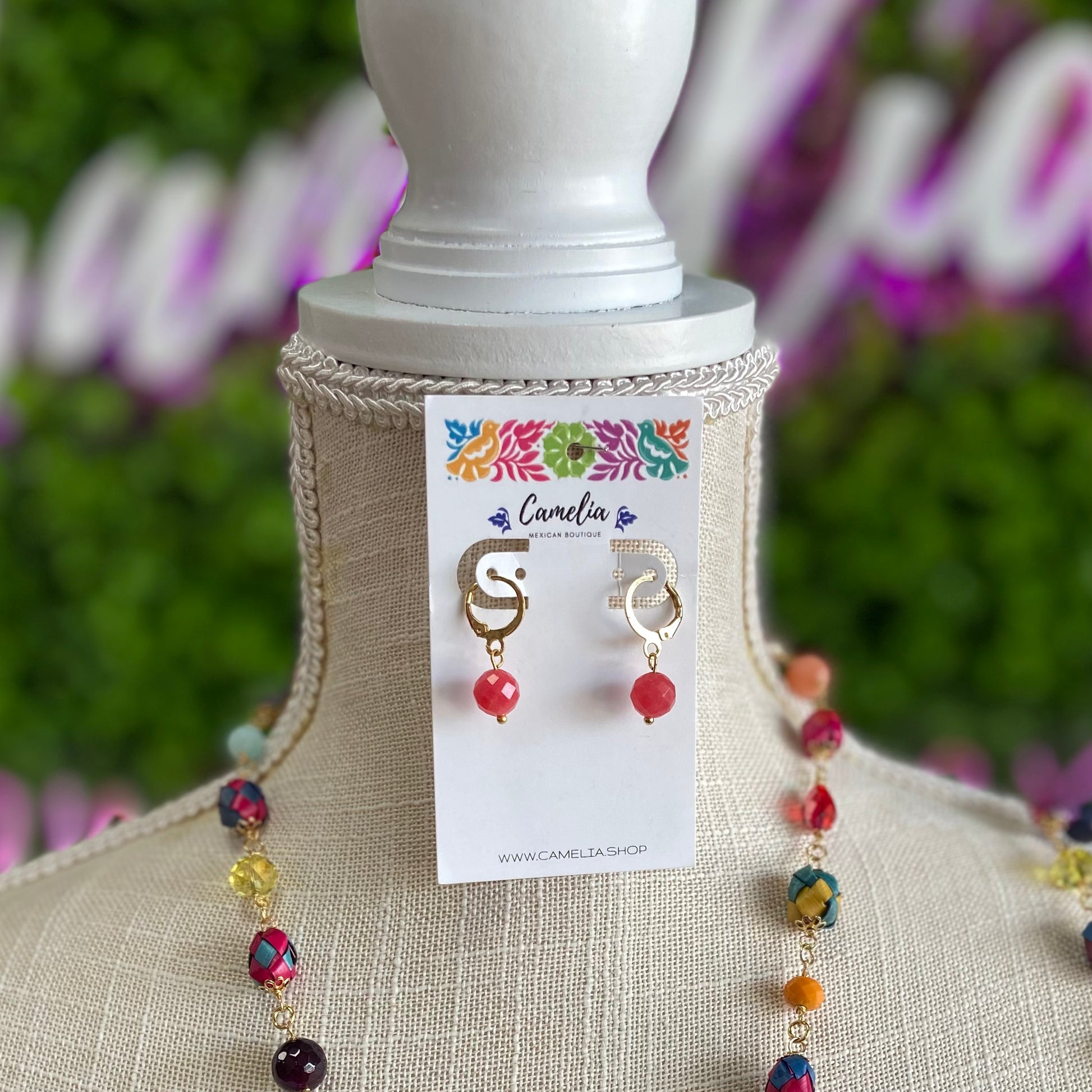 Ceramic Heart Necklace Set - Palm Beads Ceramic Heart Necklace Set - Palm Beads