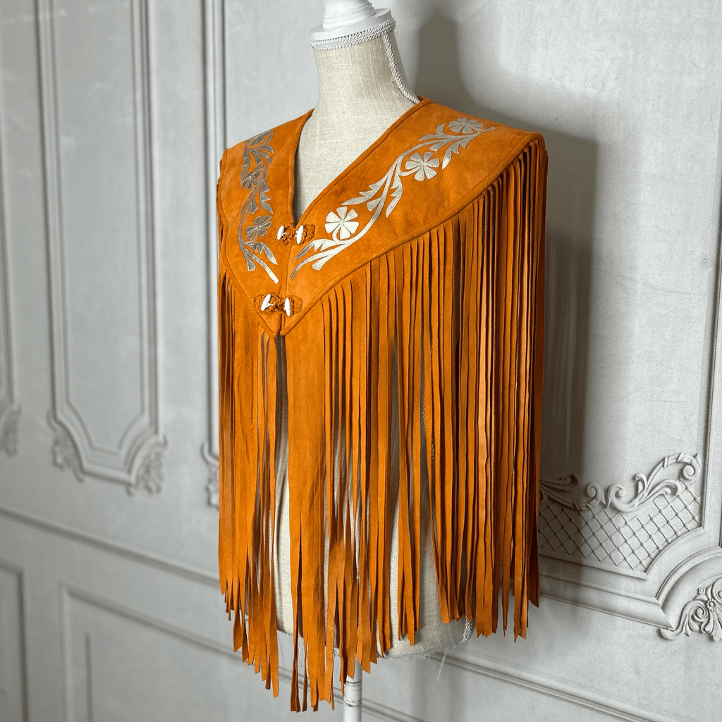 Chalina Tamaulipeca Leather Fringed Cape Chalina Tamaulipeca Leather Fringed Cape