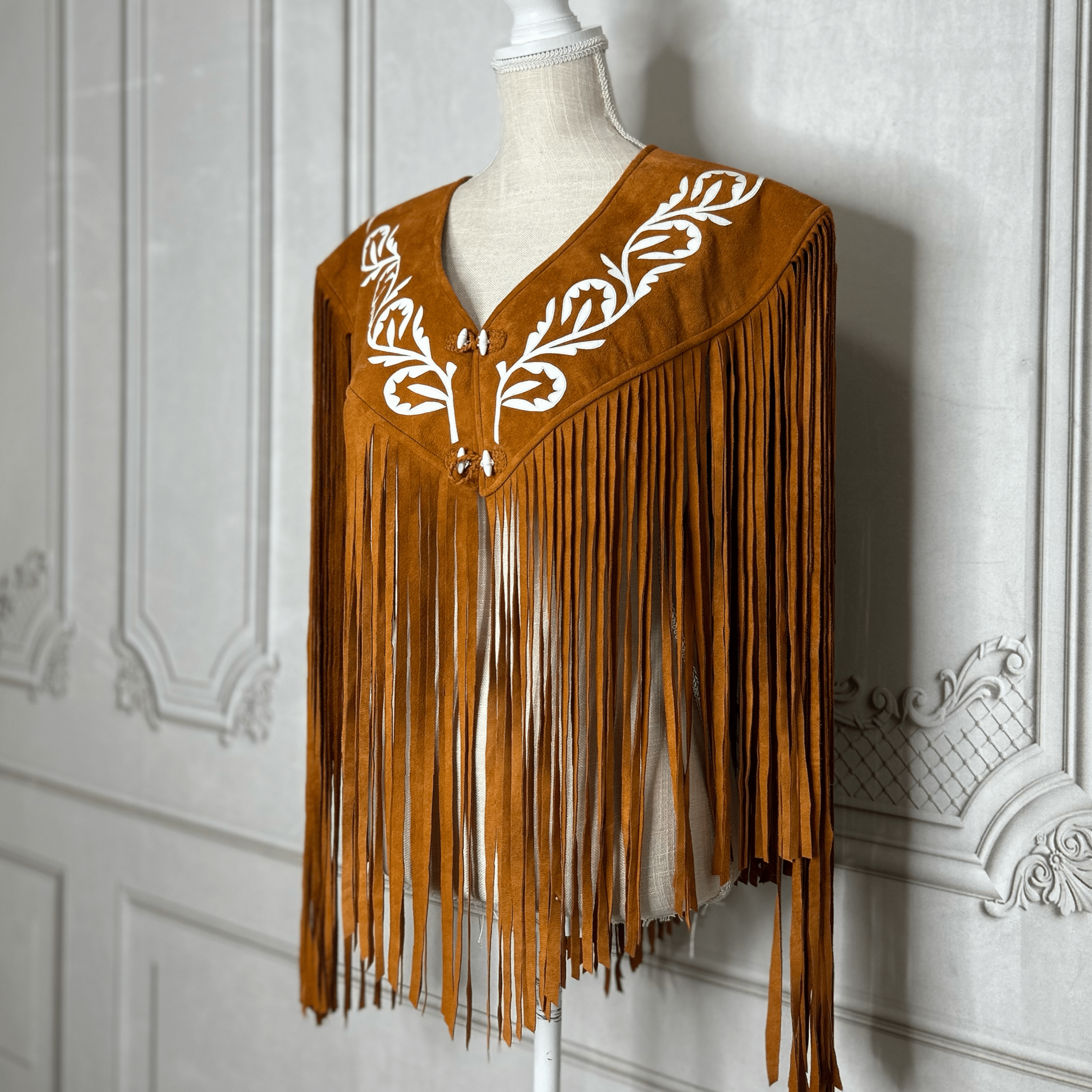 Chalina Tamaulipeca Leather Fringed Cape Chalina Tamaulipeca Leather Fringed Cape