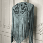 Chalina Tamaulipeca Leather Fringed Cape - Gray w/Black Chalina Tamaulipeca Leather Fringed Cape - Gray w/Black