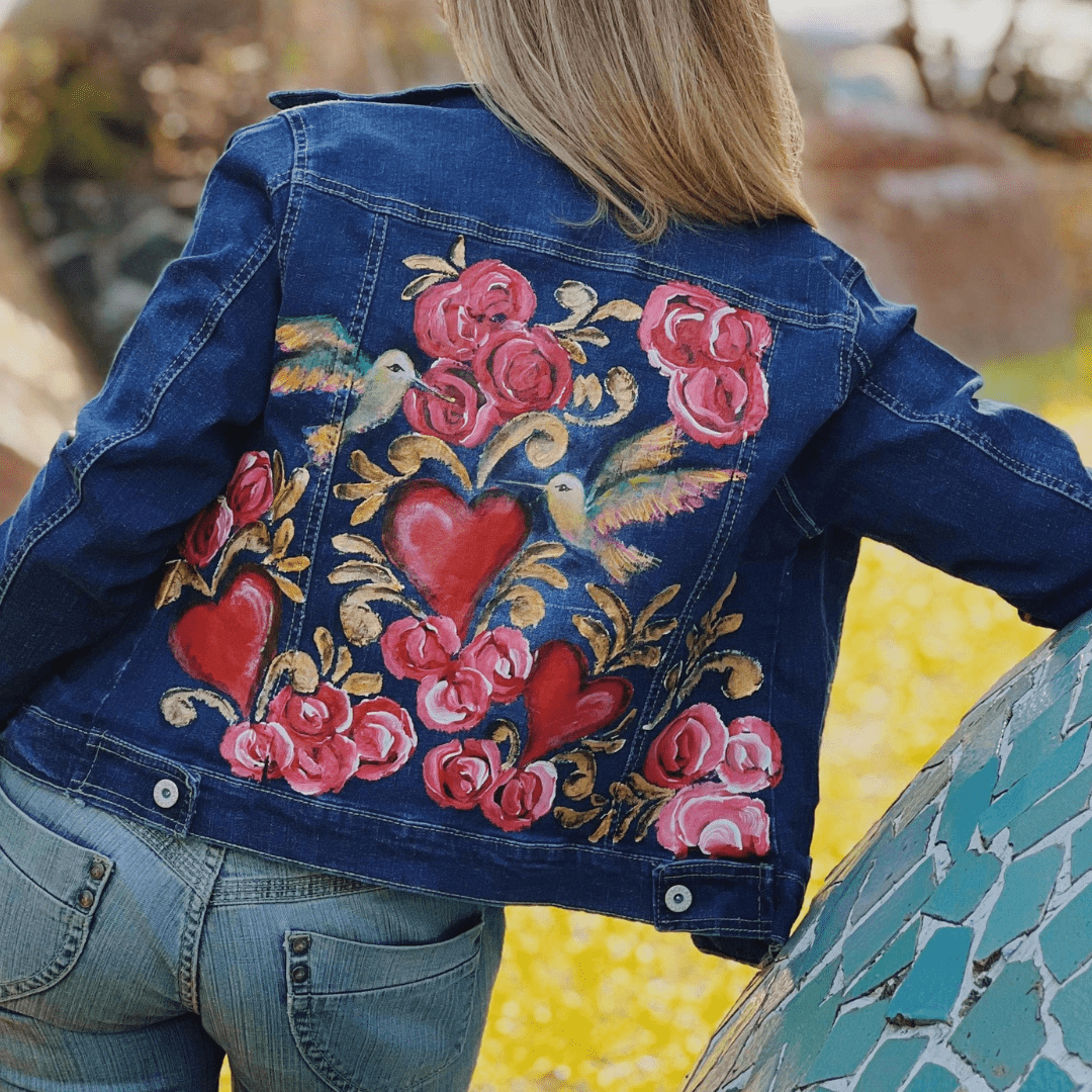 (Copy) Sacred Heart 1  Denim Jacket - Hand Painted (Copy) Sacred Heart 1  Denim Jacket - Hand Painted