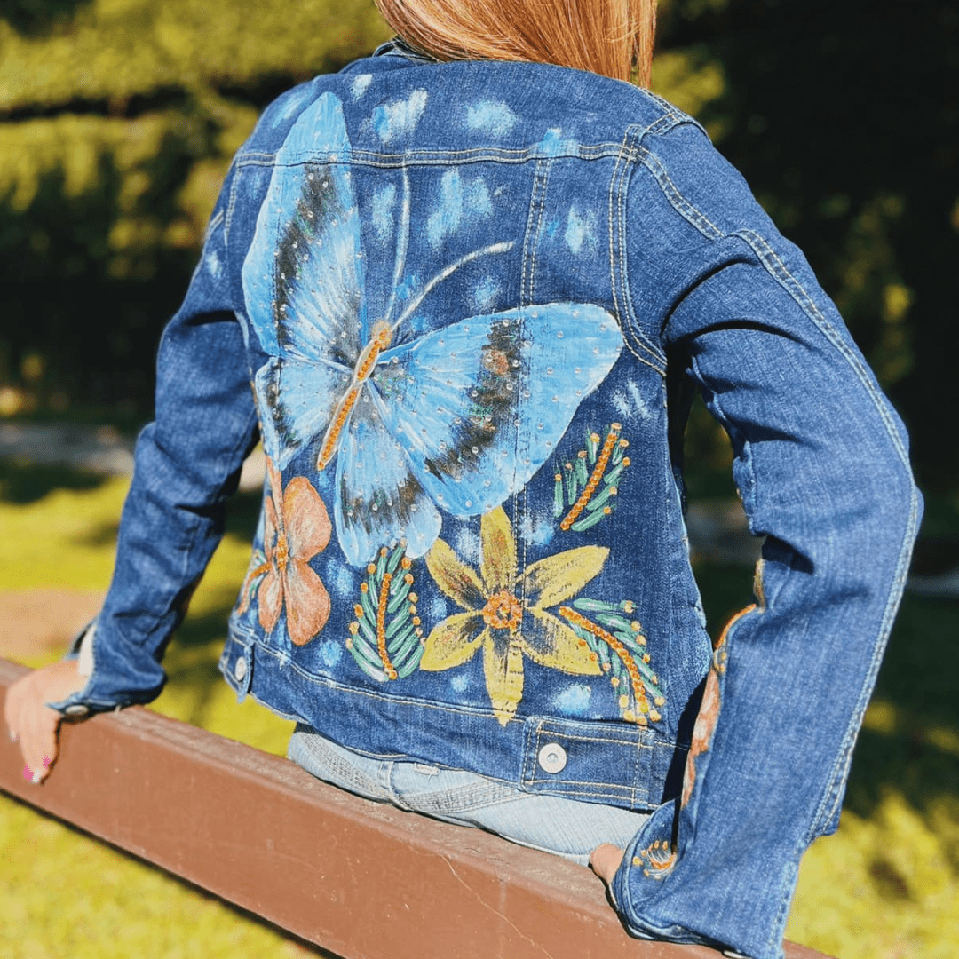 (Copy) Sacred Heart 1  Denim Jacket - Hand Painted (Copy) Sacred Heart 1  Denim Jacket - Hand Painted