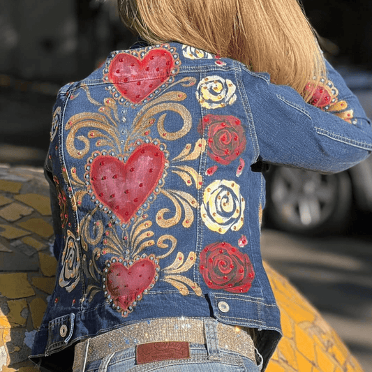 (Copy) Sacred Heart 1  Denim Jacket - Hand Painted (Copy) Sacred Heart 1  Denim Jacket - Hand Painted