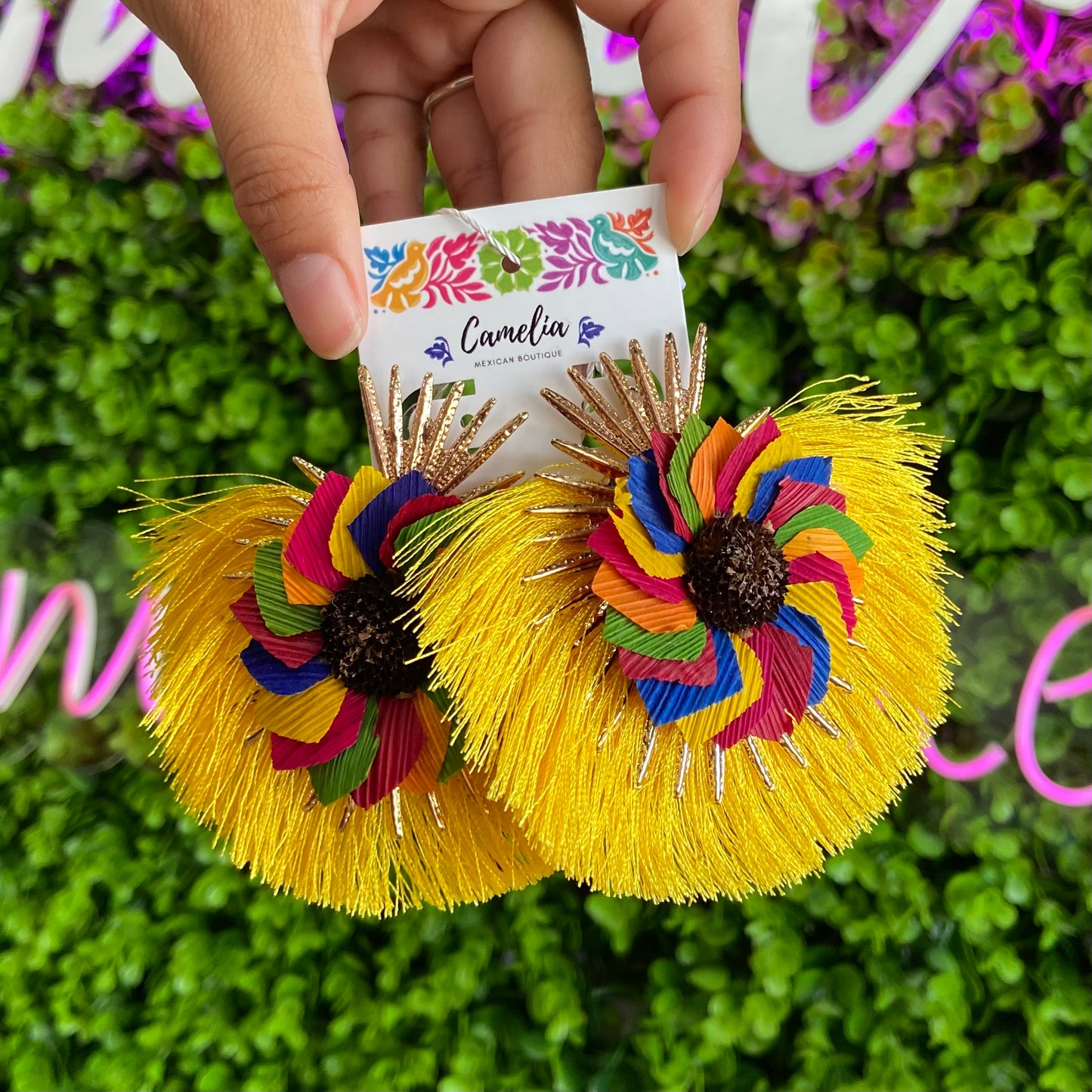 Corn Leaf Flower Earrings Corn Leaf Flower Earrings | Handmade Mexican Artisan Jewelry