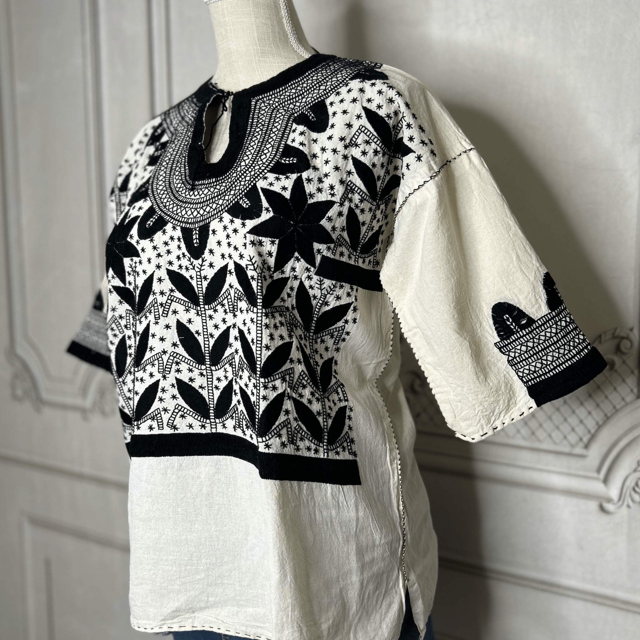 Corn Motif Mexican Blouse 3/4 Sleeve Corn Motif Mexican Blouse 3/4 Sleeve