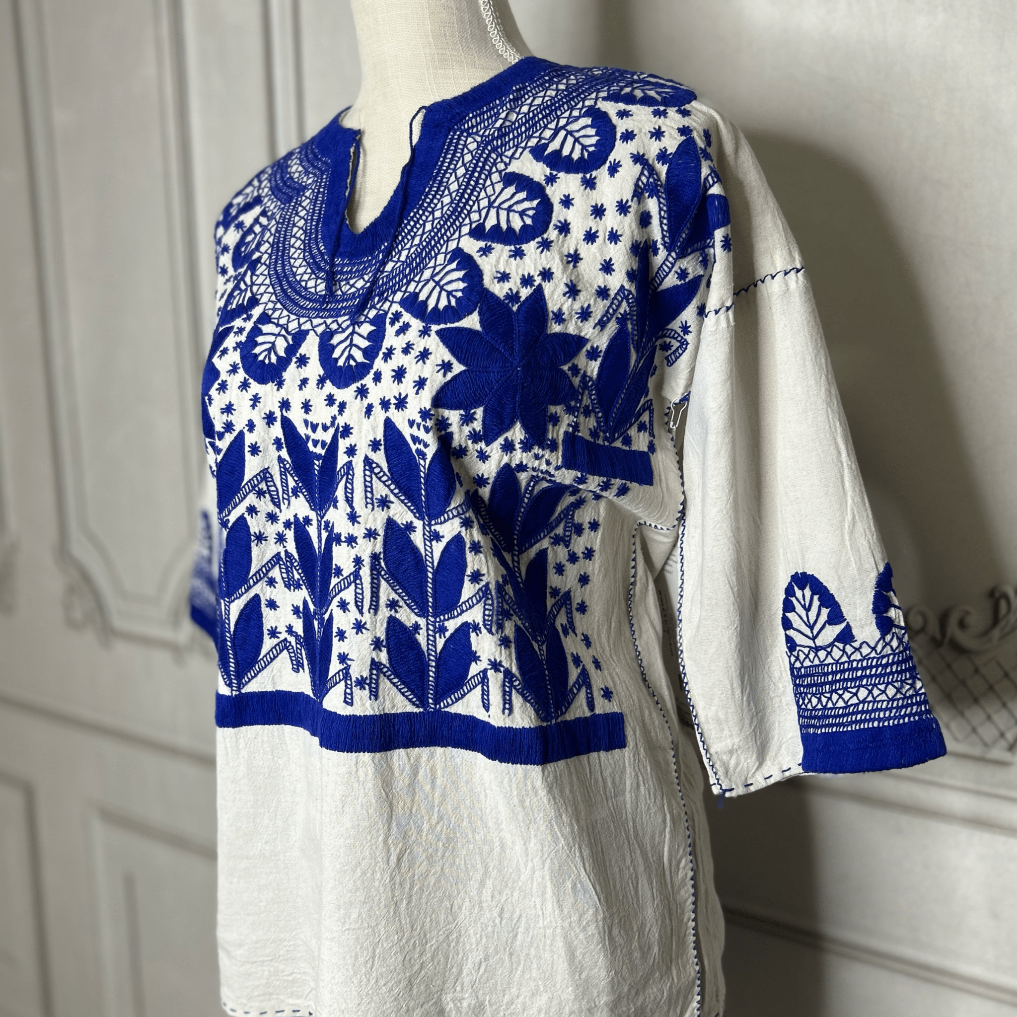 Corn Motif Mexican Blouse 3/4 Sleeve Corn Motif Mexican Blouse 3/4 Sleeve