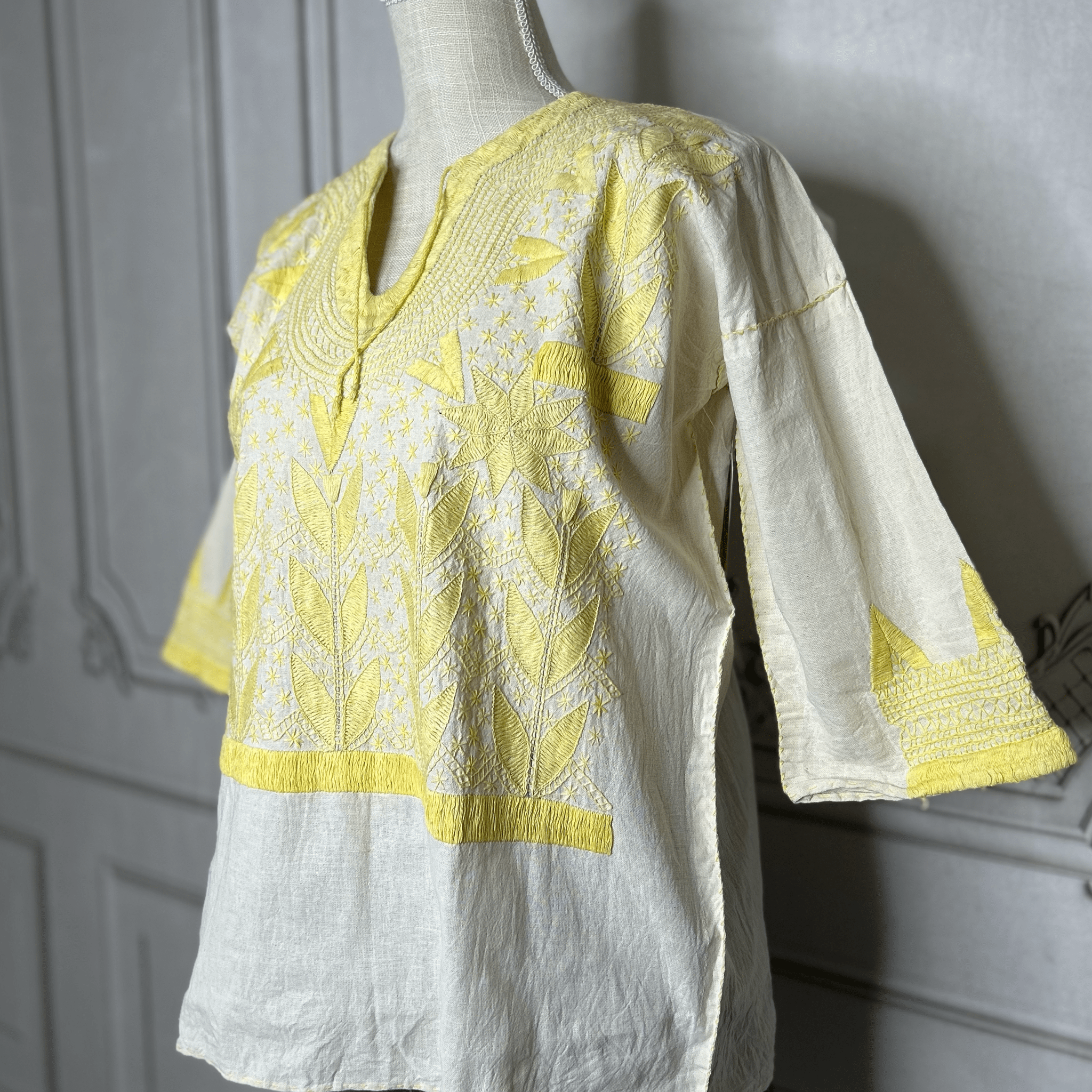 Corn Motif Mexican Blouse 3/4 Sleeve Corn Motif Mexican Blouse 3/4 Sleeve