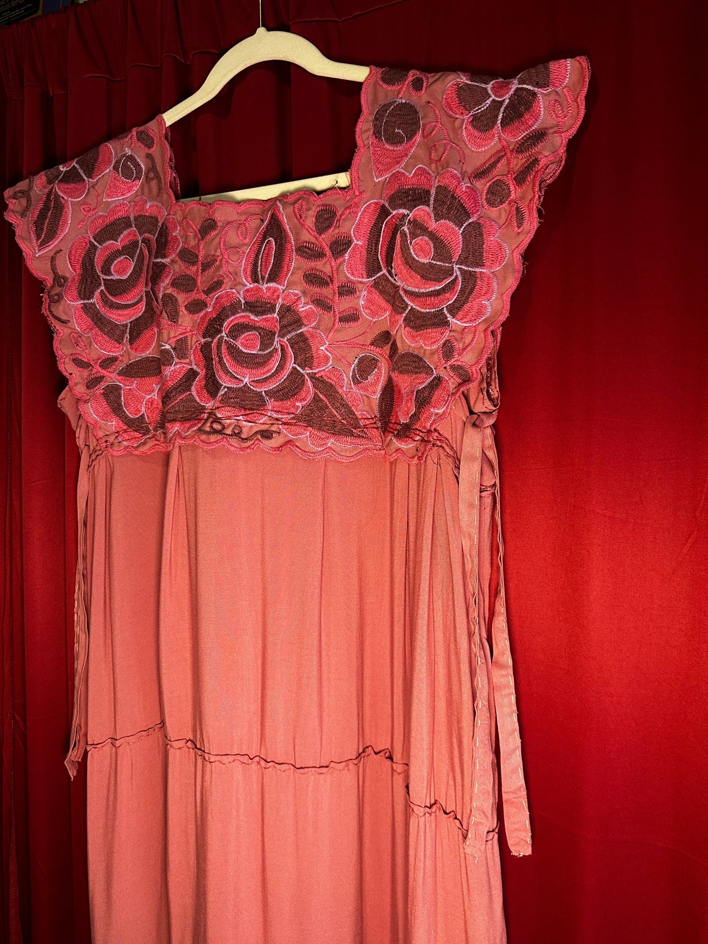 Cotton Blend Zinacantan Embroidered Square Top Dress Cotton Blend Zinacantan Embroidered Square Top Dress