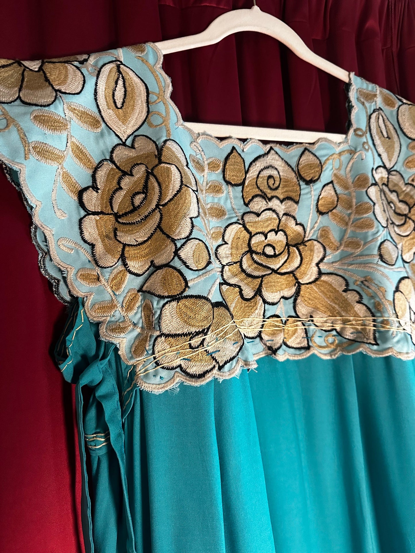 Cotton Blend Zinacantan Embroidered Square Top Dress Cotton Blend Zinacantan Embroidered Square Top Dress