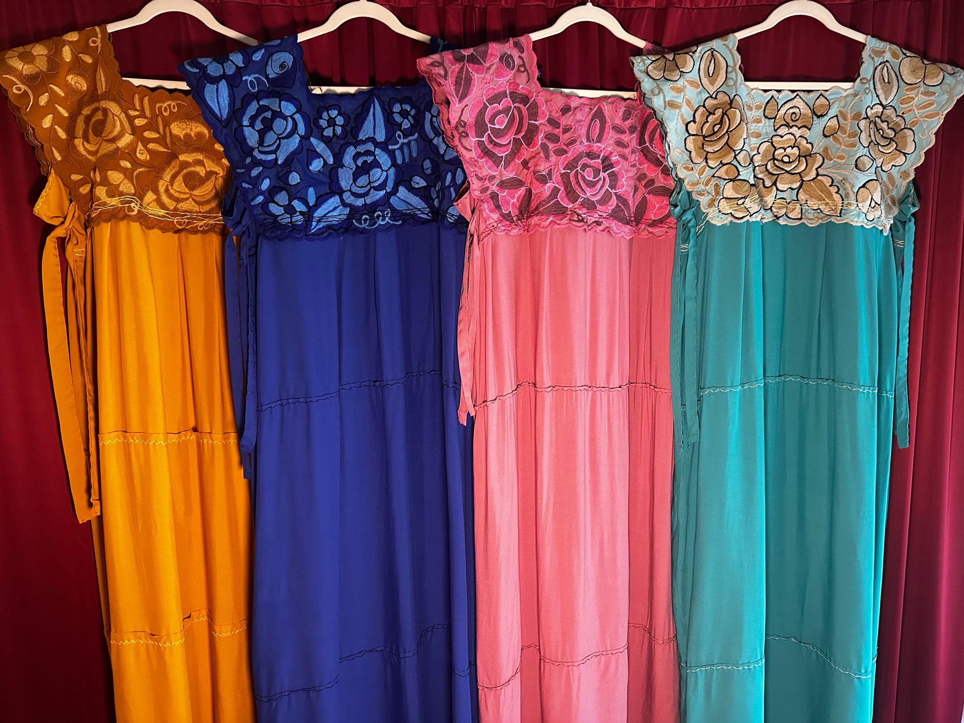 Cotton Blend Zinacantan Embroidered Square Top Dress Cotton Blend Zinacantan Embroidered Square Top Dress