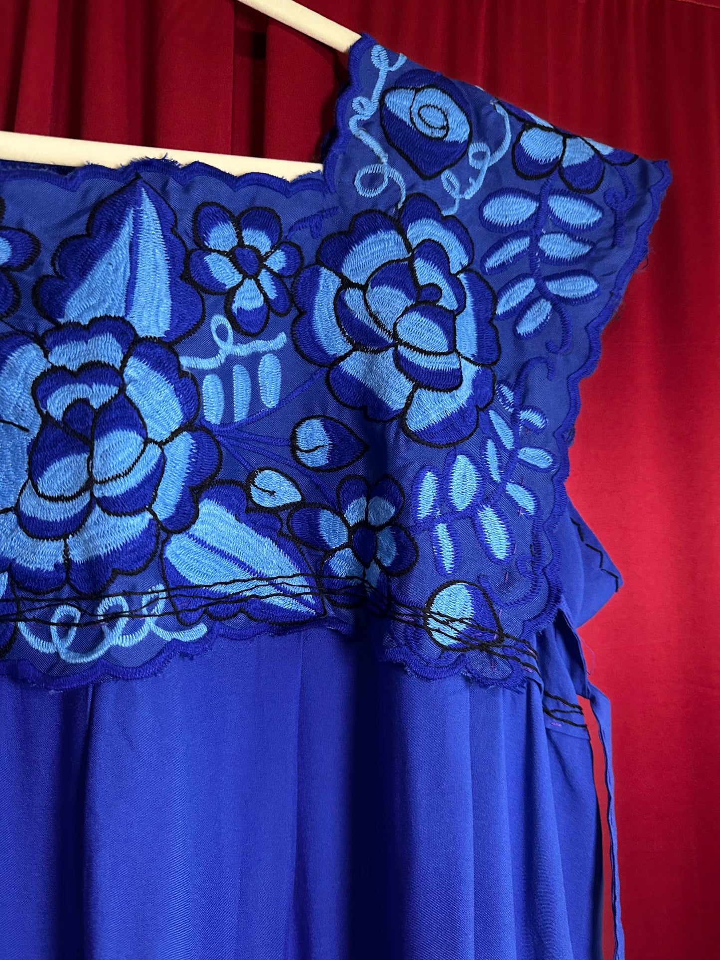 Cotton Blend Zinacantan Embroidered Square Top Dress Cotton Blend Zinacantan Embroidered Square Top Dress