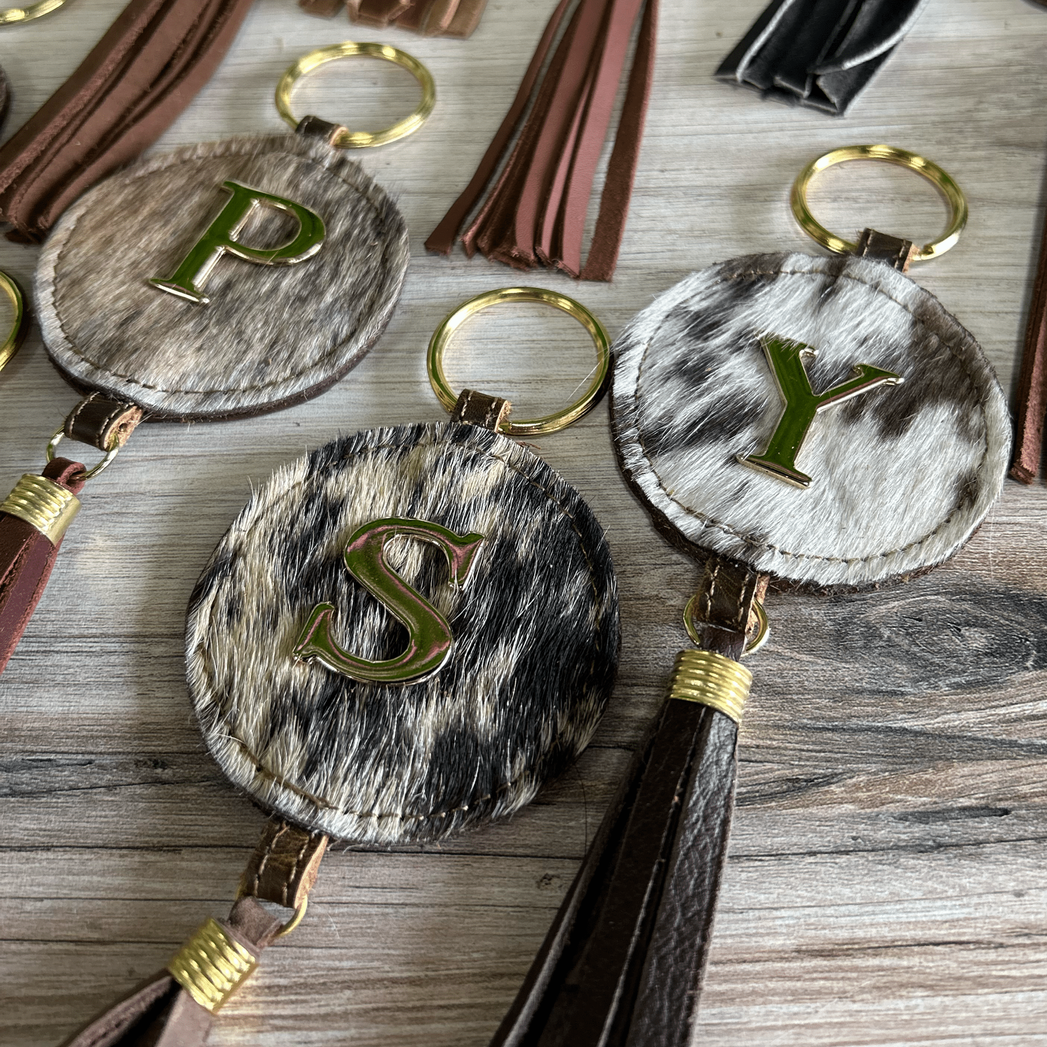 Cow Hide Leather Monogram Key Chain – Camelia Mexican Boutique