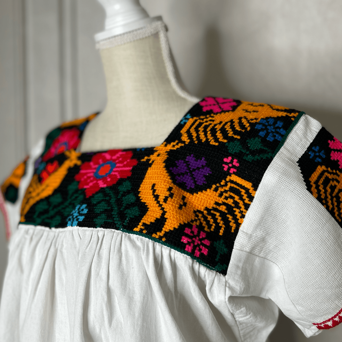 Cross Stitch Chicontepec Nahua Tunic - Rooster