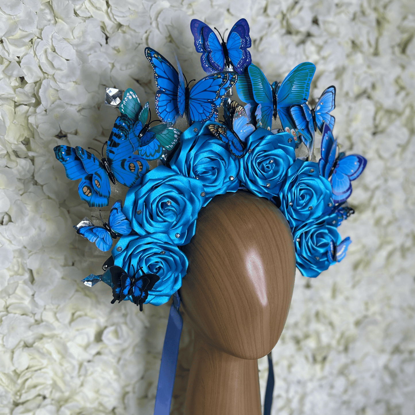 Day of the Dead Blue Butterflies Headband Day of the Dead Blue Butterflies Headband