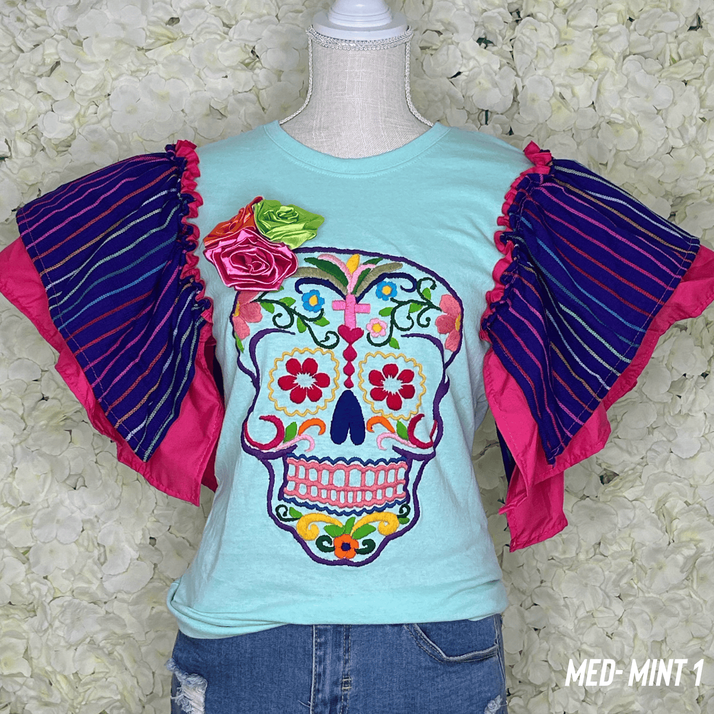 Day of the Dead Embroidered T-Shirt Day of the Dead Embroidered T-Shirt