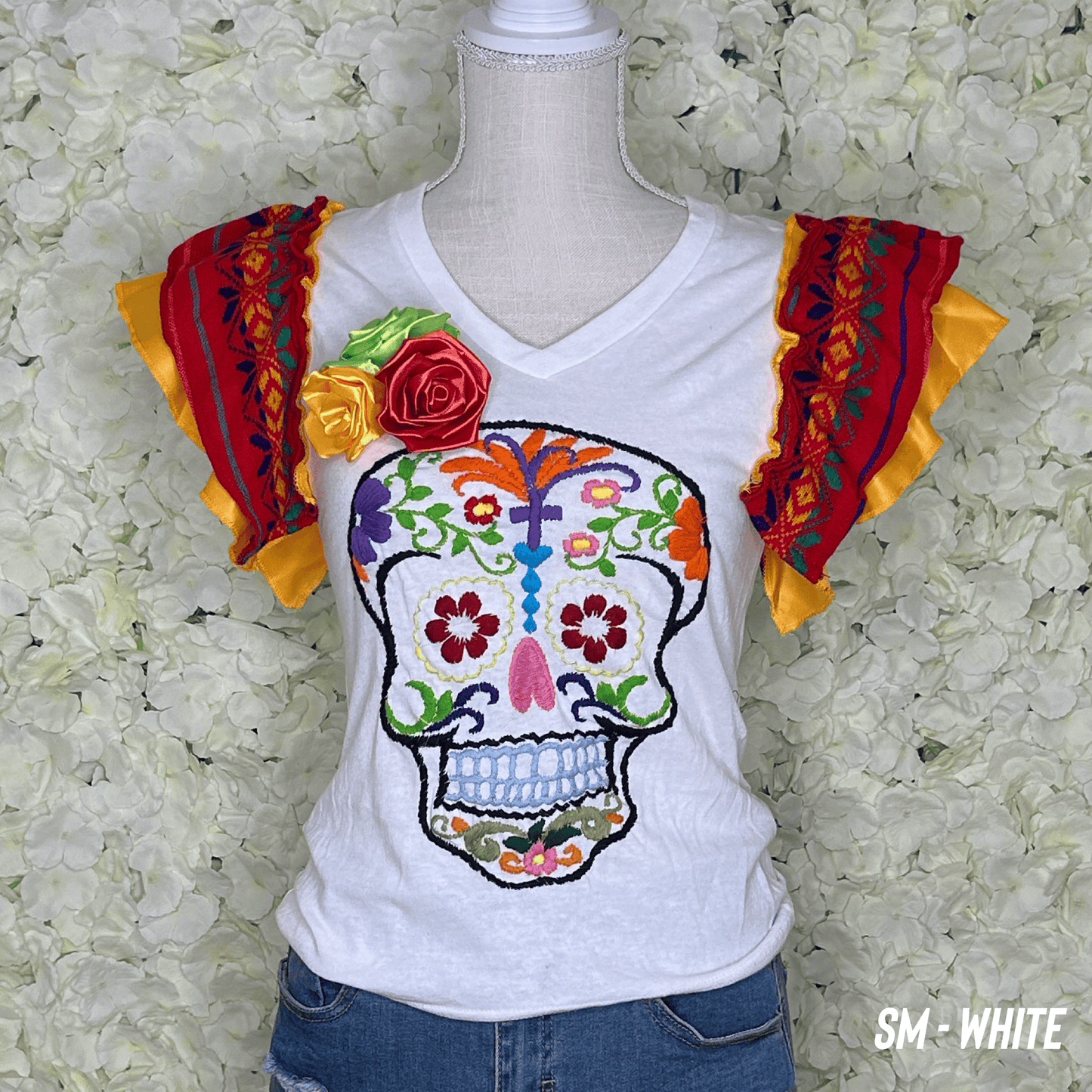 Day of the Dead Embroidered T-Shirt Day of the Dead Embroidered T-Shirt