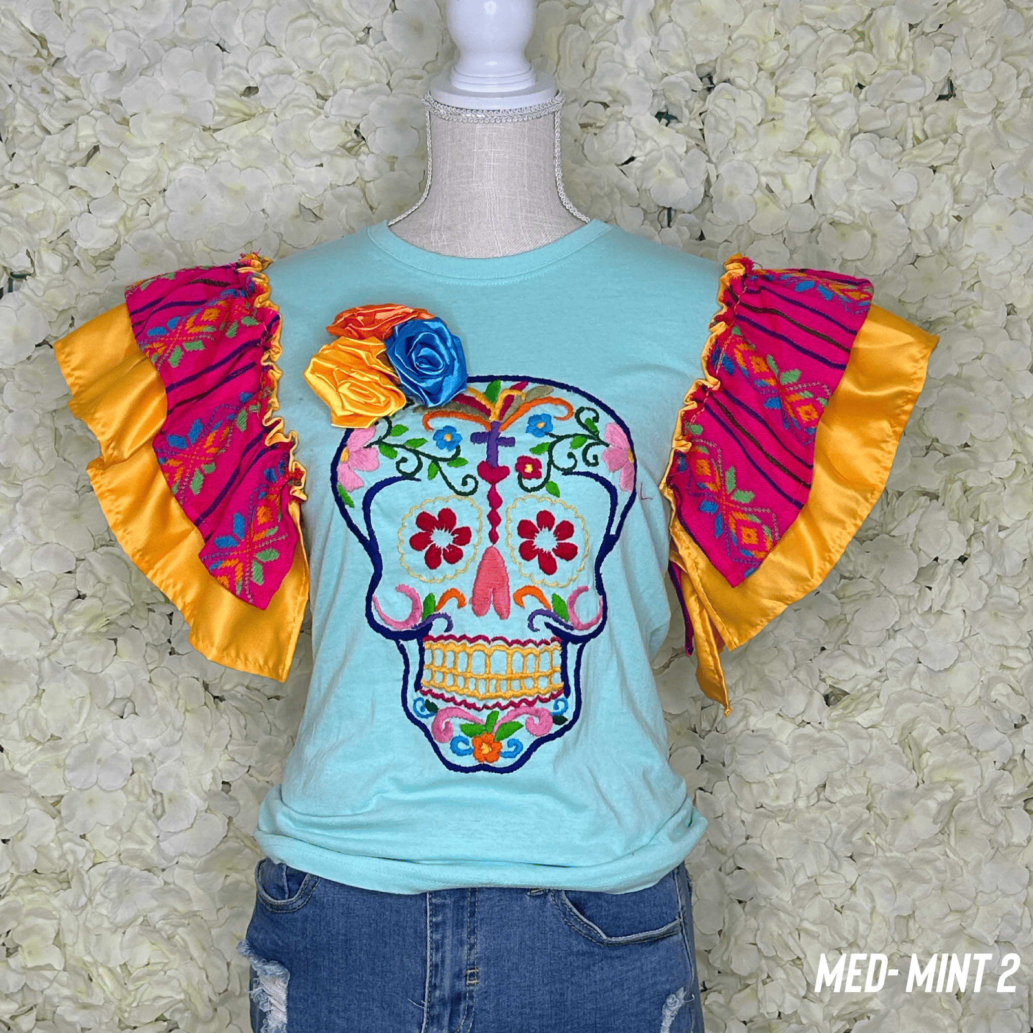Day of the Dead Embroidered T-Shirt Day of the Dead Embroidered T-Shirt