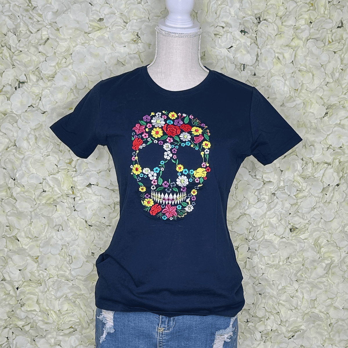 Day of the Dead Embroidered T-Shirt Day of the Dead Embroidered T-Shirt