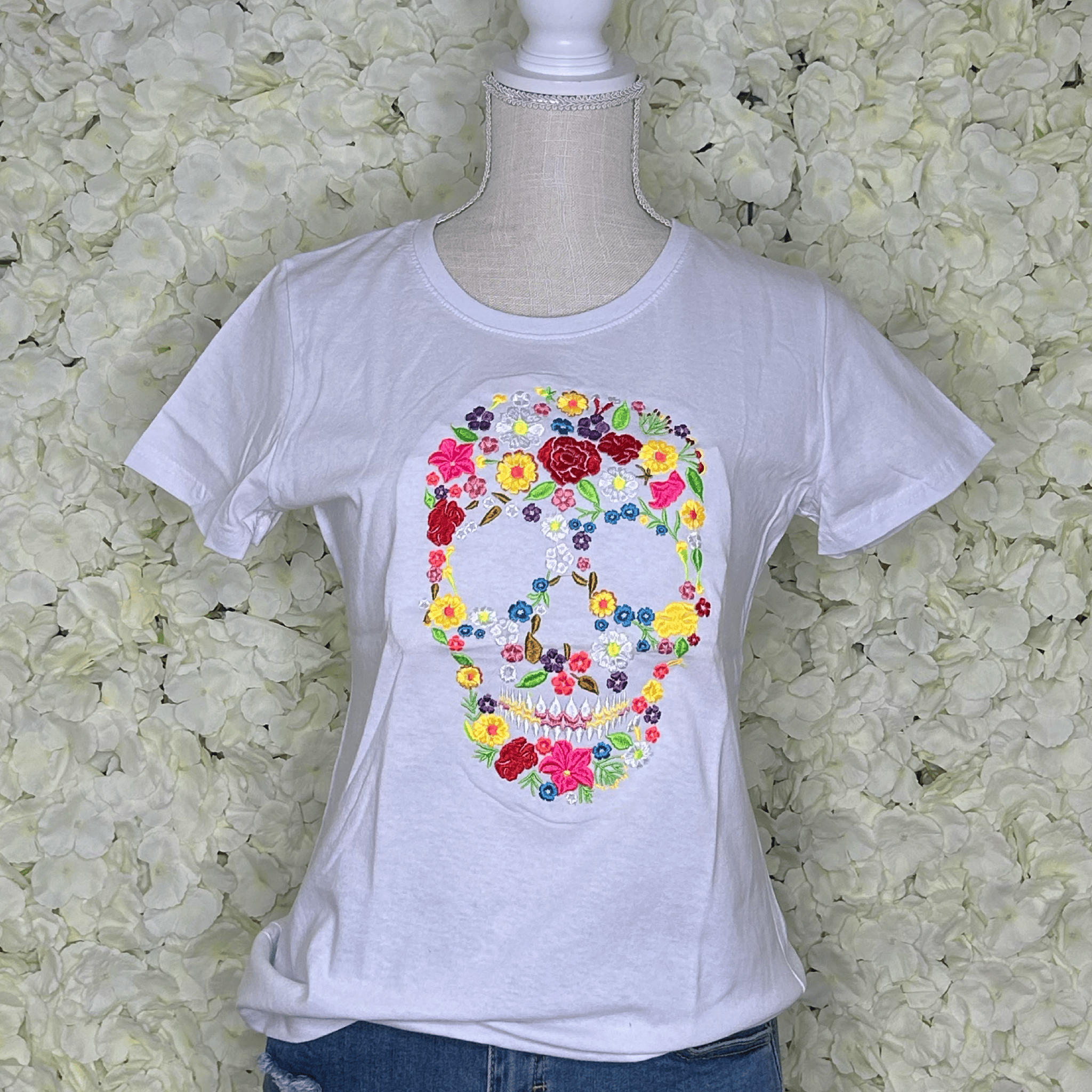 Day of the Dead Embroidered T-Shirt Day of the Dead Embroidered T-Shirt