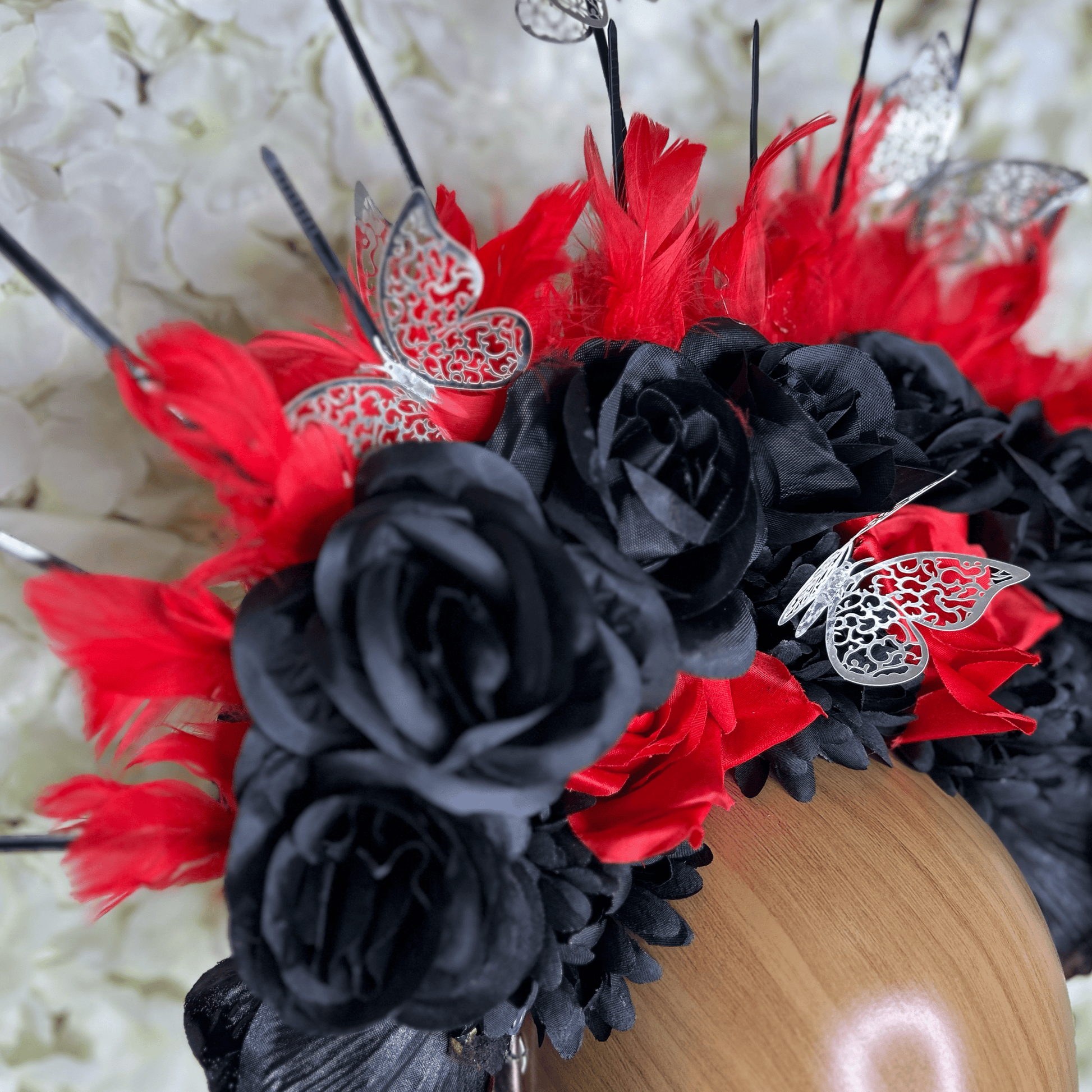 Day of the Dead  Headband - Feathered Butterflies Day of the Dead  Headband - Feathered Butterflies
