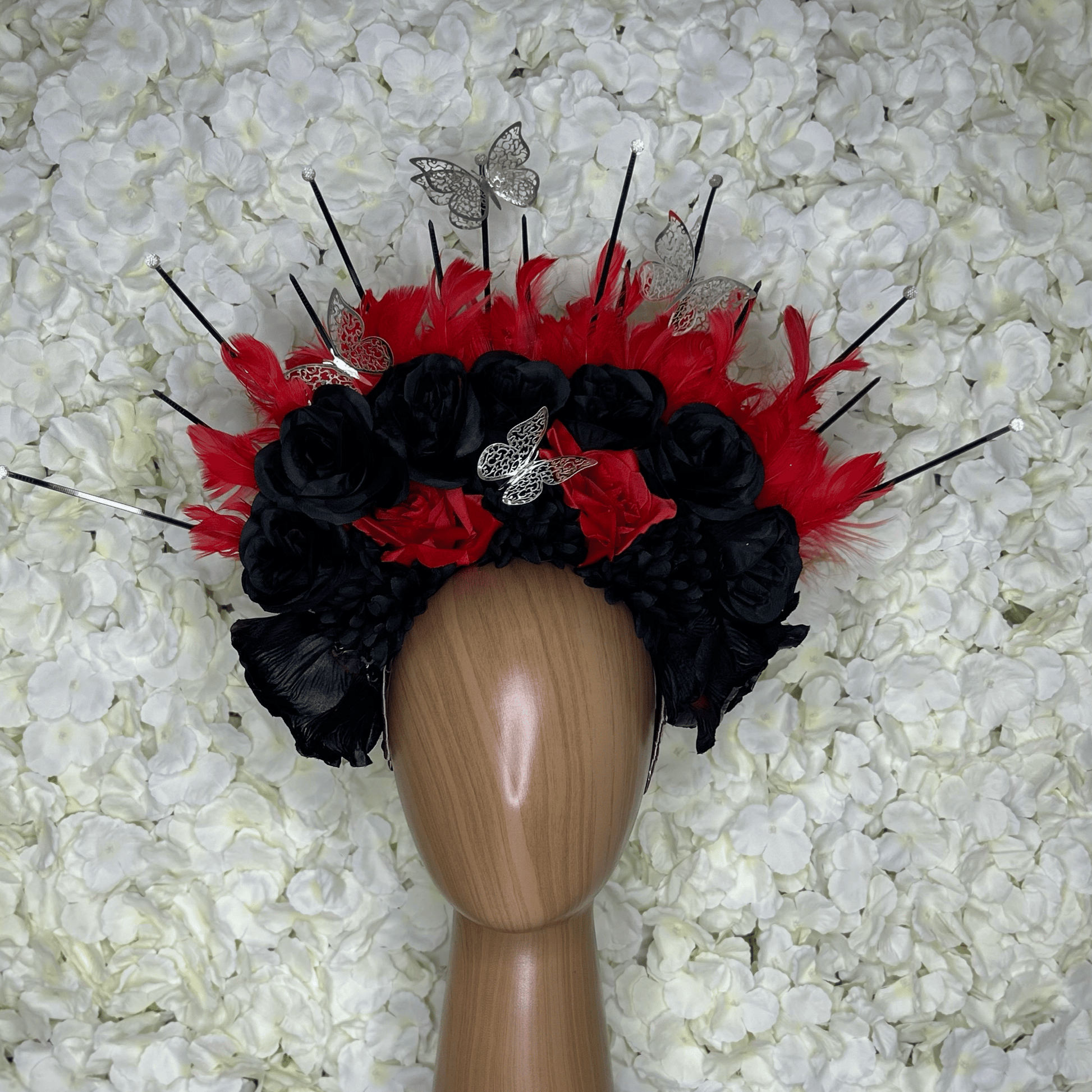 Day of the Dead  Headband - Feathered Butterflies Day of the Dead  Headband - Feathered Butterflies