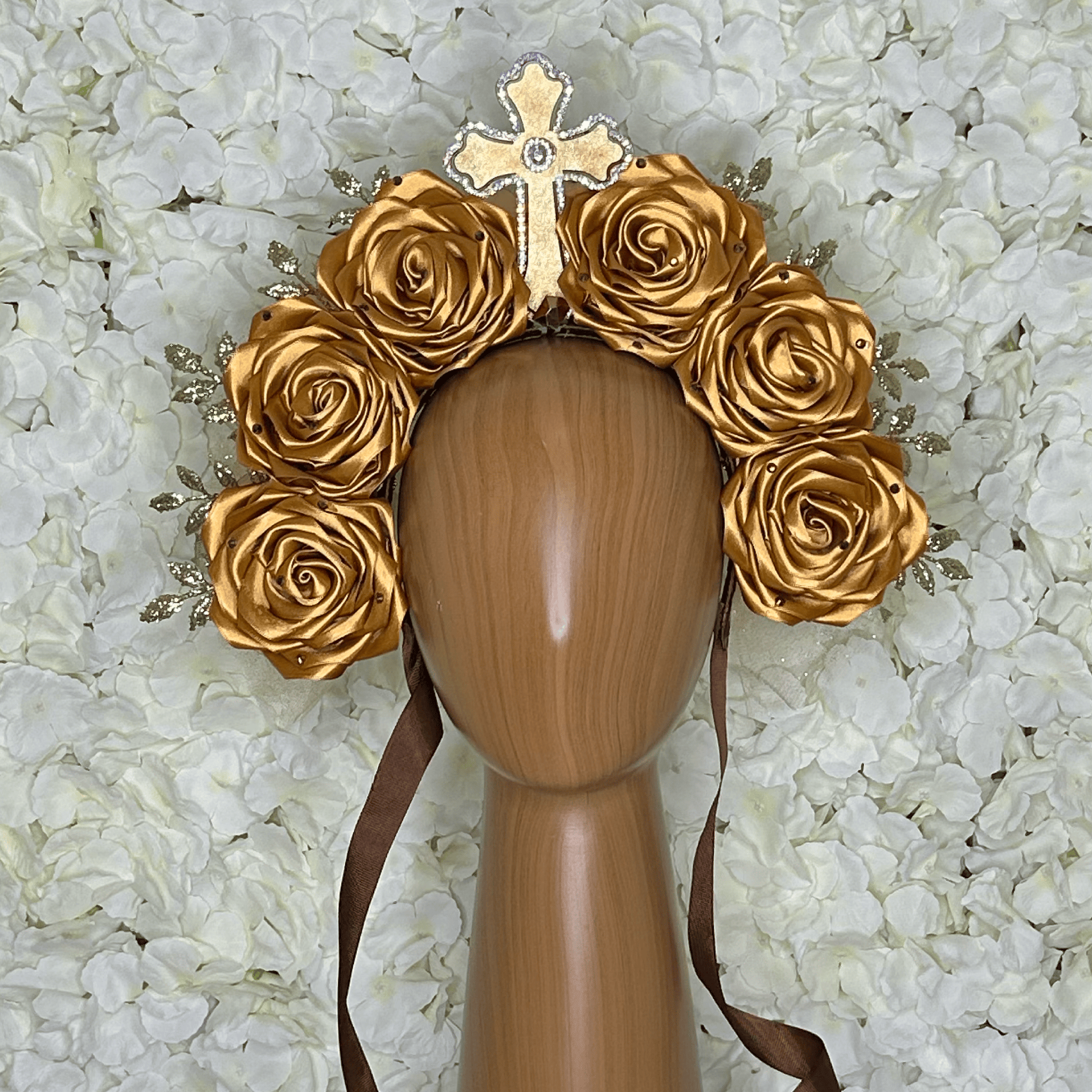 Day of the Dead Headband - Gold Cross Day of the Dead Headband - Gold Cross