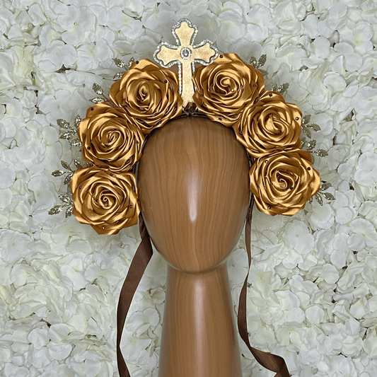 Day of the Dead Headband - Gold Cross Day of the Dead Headband - Gold Cross