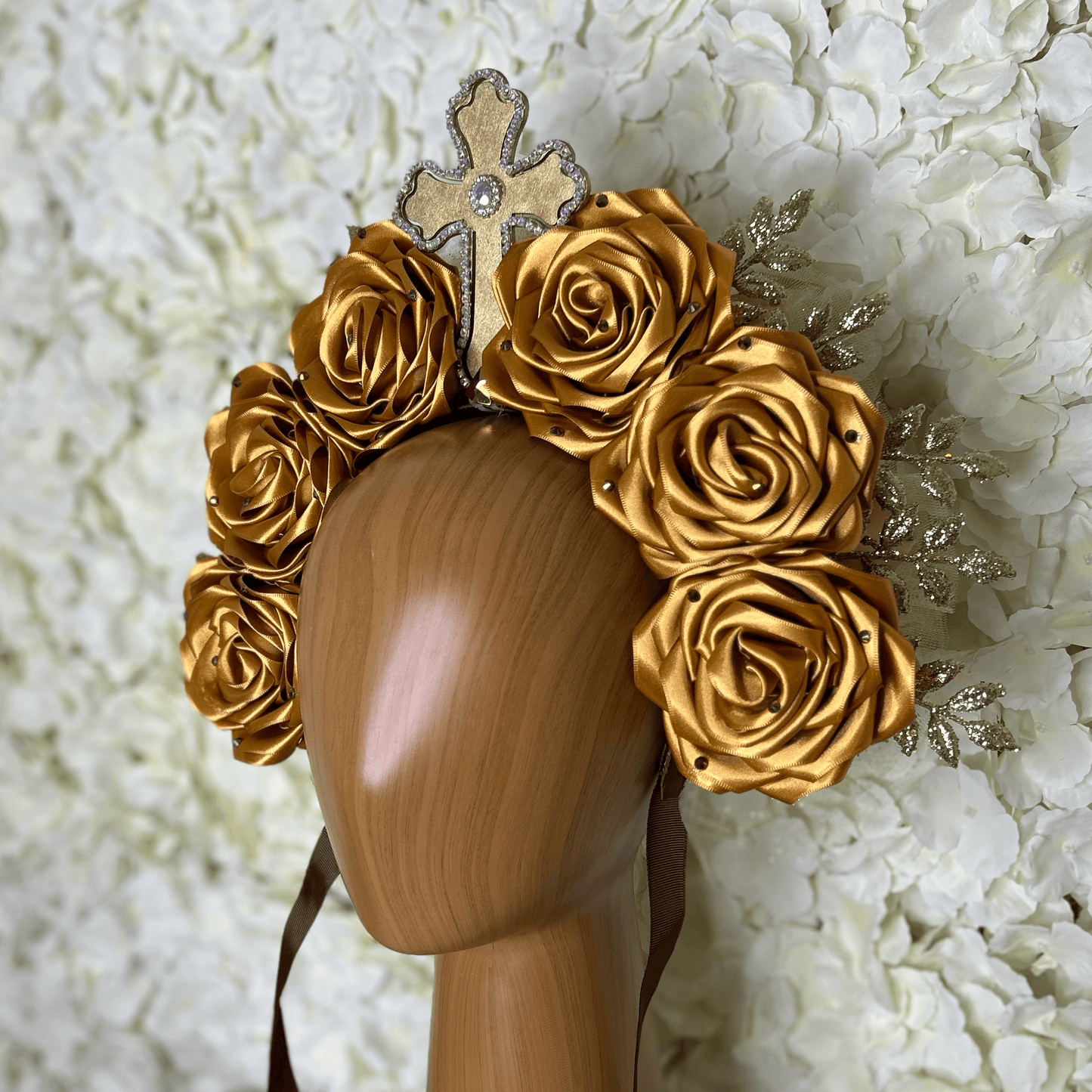 Day of the Dead Headband - Gold Cross Day of the Dead Headband - Gold Cross