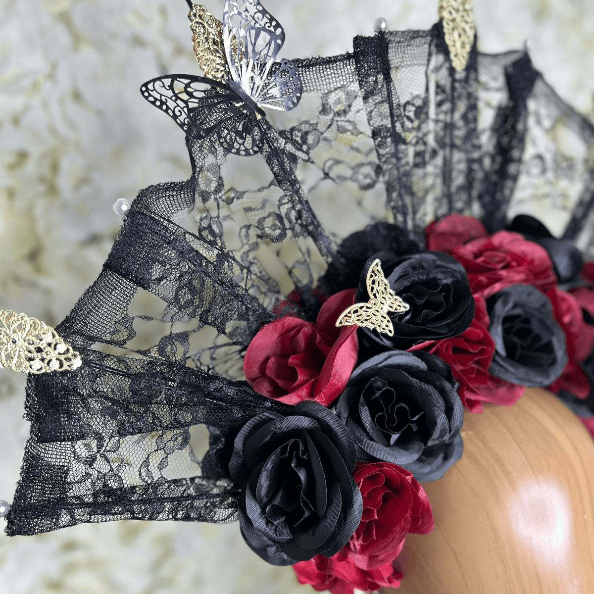 Day of the Dead  Headband - Laced Fan Day of the Dead  Headband - Laced Fan