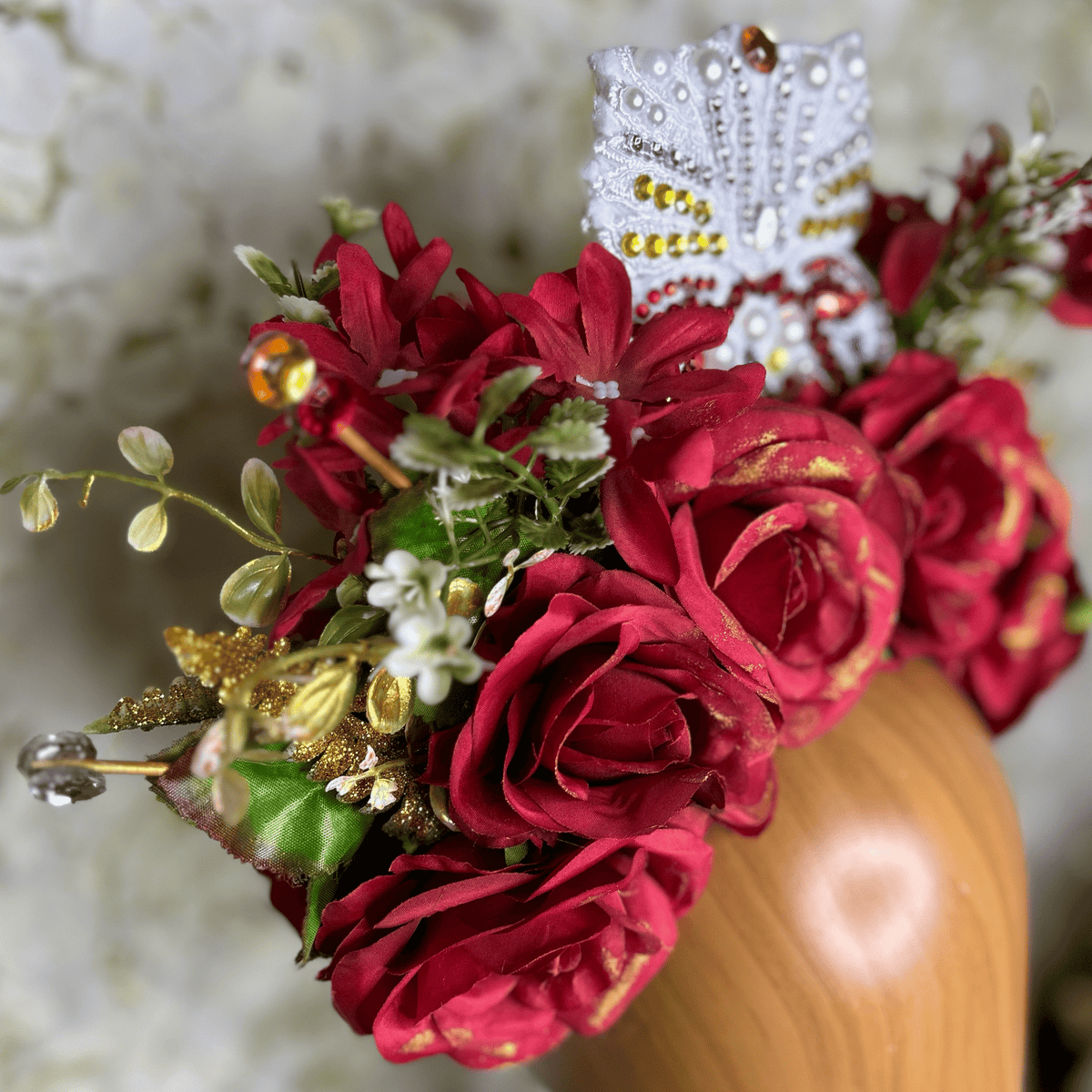 Day of the Dead  Headpiece - Sacred Heart Laced Day of the Dead  Headpiece - Sacred Heart Laced