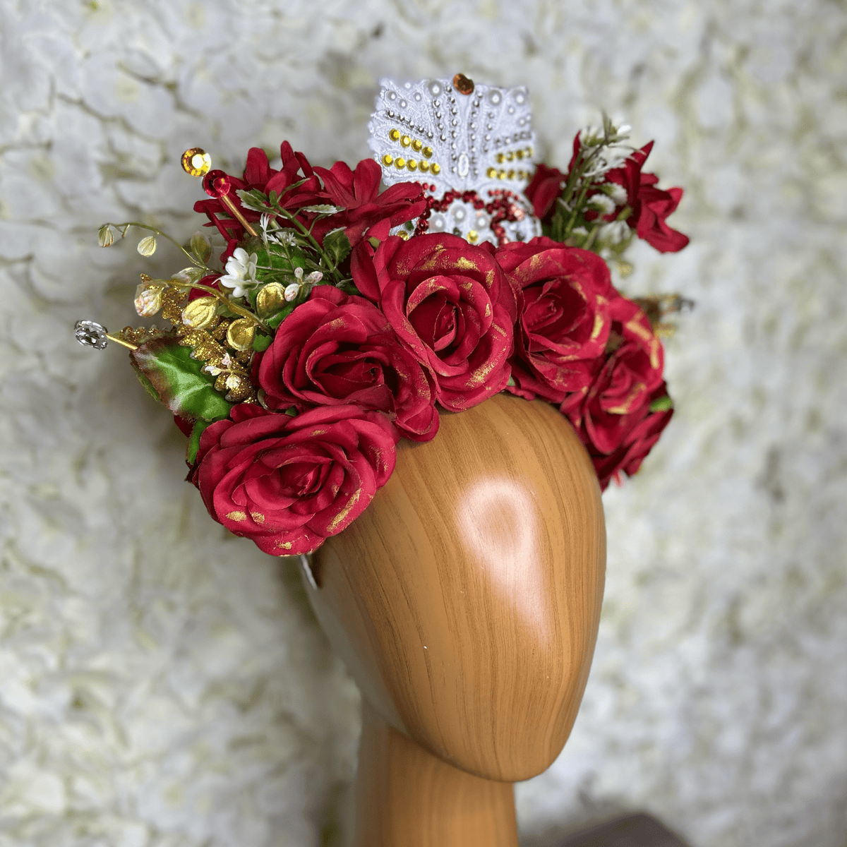 Day of the Dead  Headpiece - Sacred Heart Laced Day of the Dead  Headpiece - Sacred Heart Laced