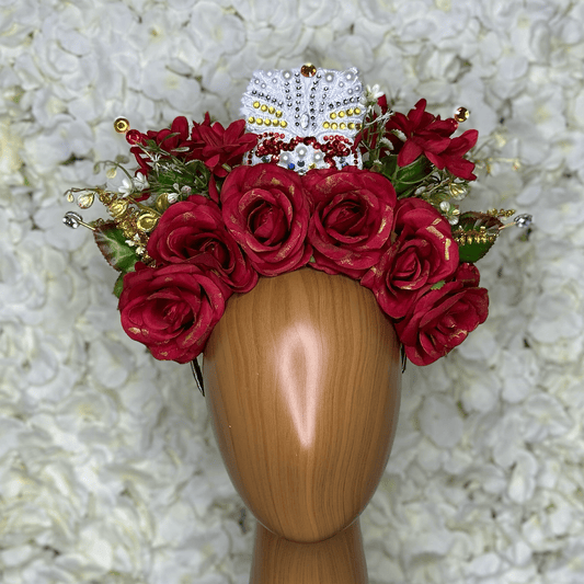 Day of the Dead  Headpiece - Sacred Heart Laced Day of the Dead  Headpiece - Sacred Heart Laced