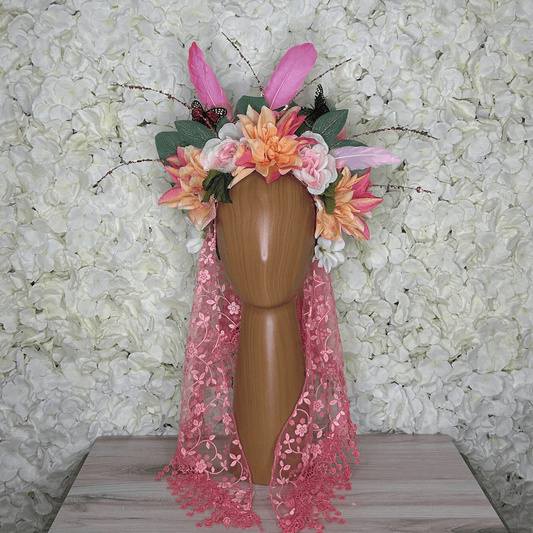 Day of the Dead  Headpiece - Veil Dahlia Day of the Dead  Headpiece - Veil Dahlia