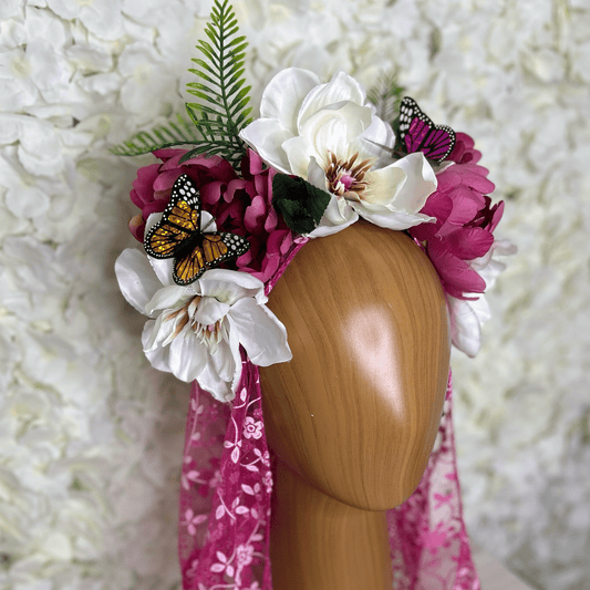 Day of the Dead  Headpiece - Veil Magnolias Day of the Dead  Headpiece - Veil Magnolias