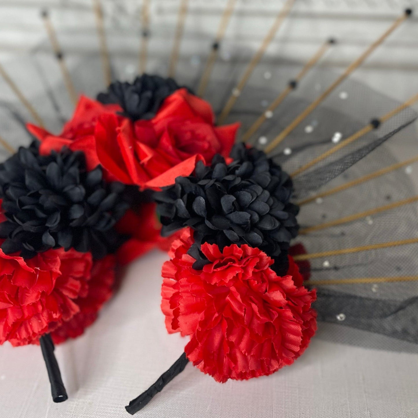 Day of the Dead  Headpiece Veiled Crown