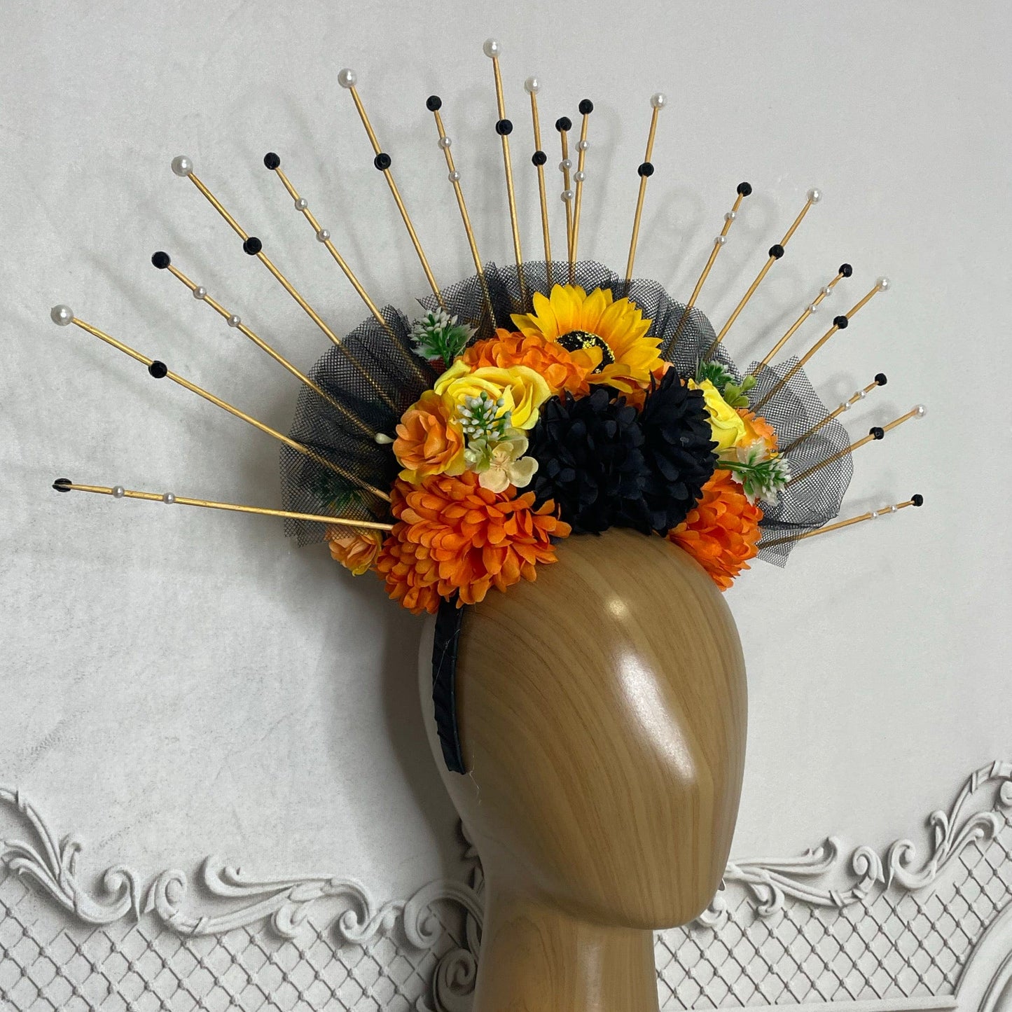 Day of the Dead  Headpiece Veiled Crown