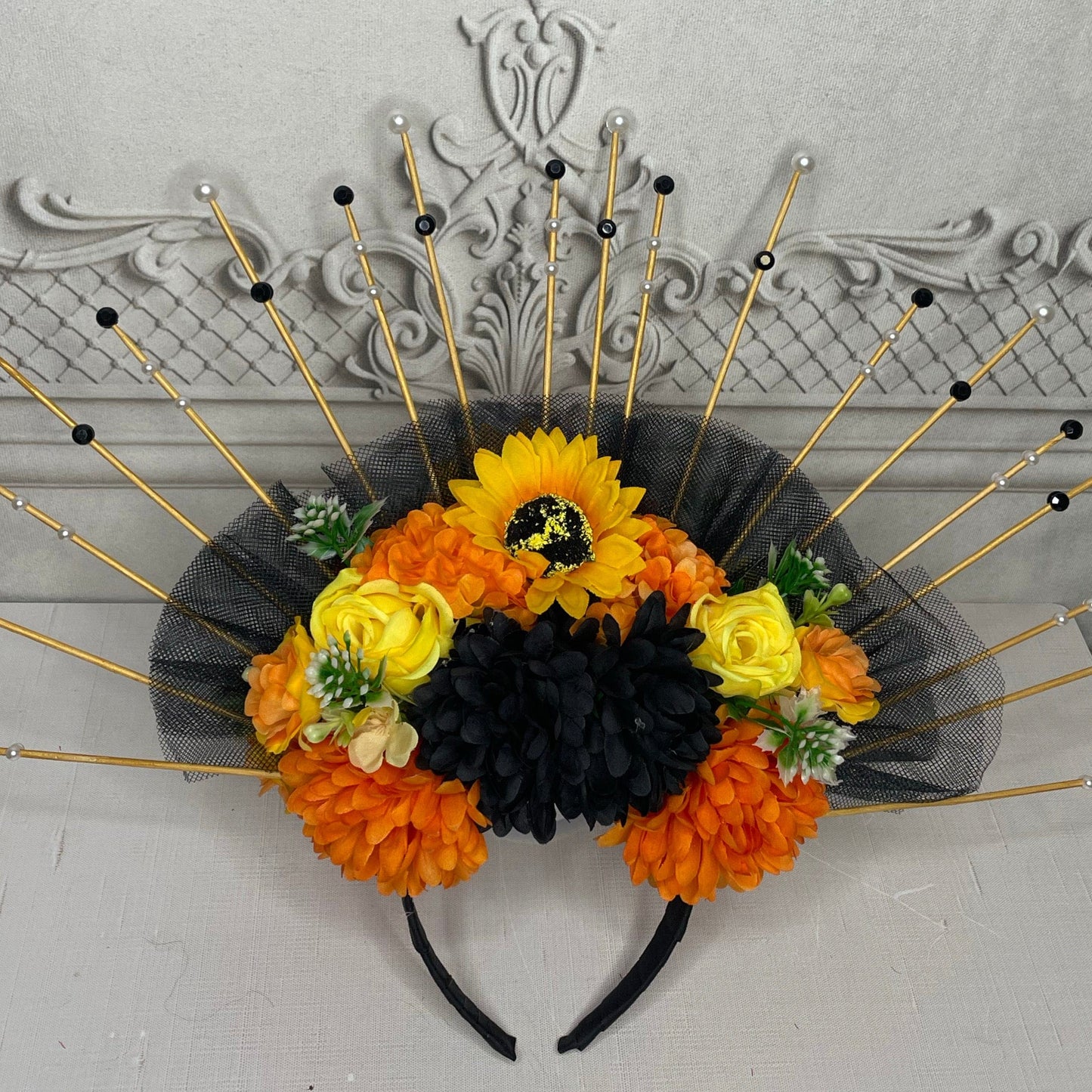 Day of the Dead  Headpiece Veiled Crown