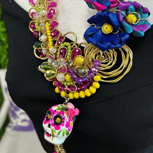 Day of the Dead Necklace Set - Ceramic Catrina Day of the Dead Necklace Set - Ceramic Catrina