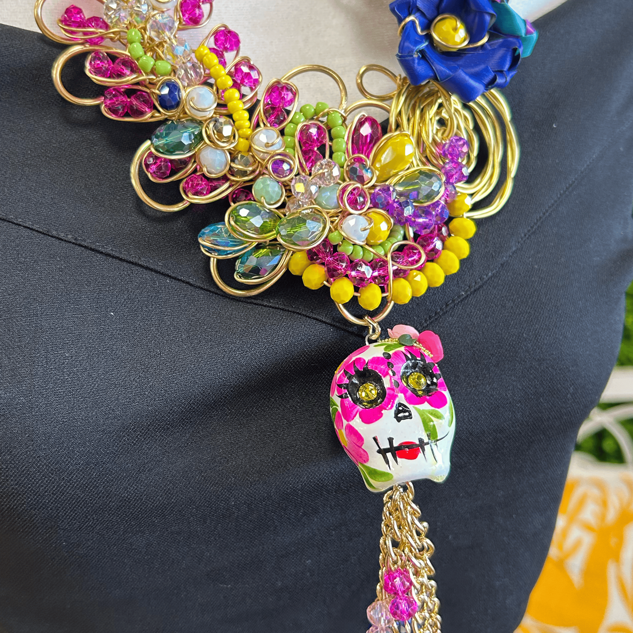 Day of the Dead Necklace Set - Ceramic Catrina Day of the Dead Necklace Set - Ceramic Catrina