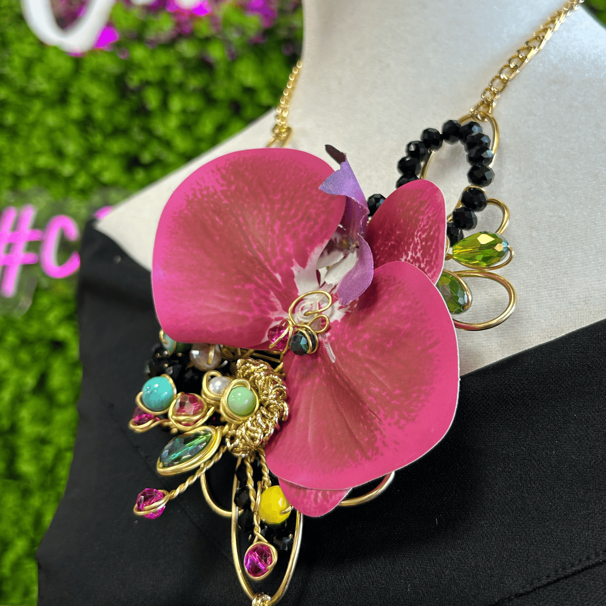 Day of the Dead Necklace Set - Ceramic Heart - Pink Day of the Dead Necklace Set - Ceramic Heart - Pink