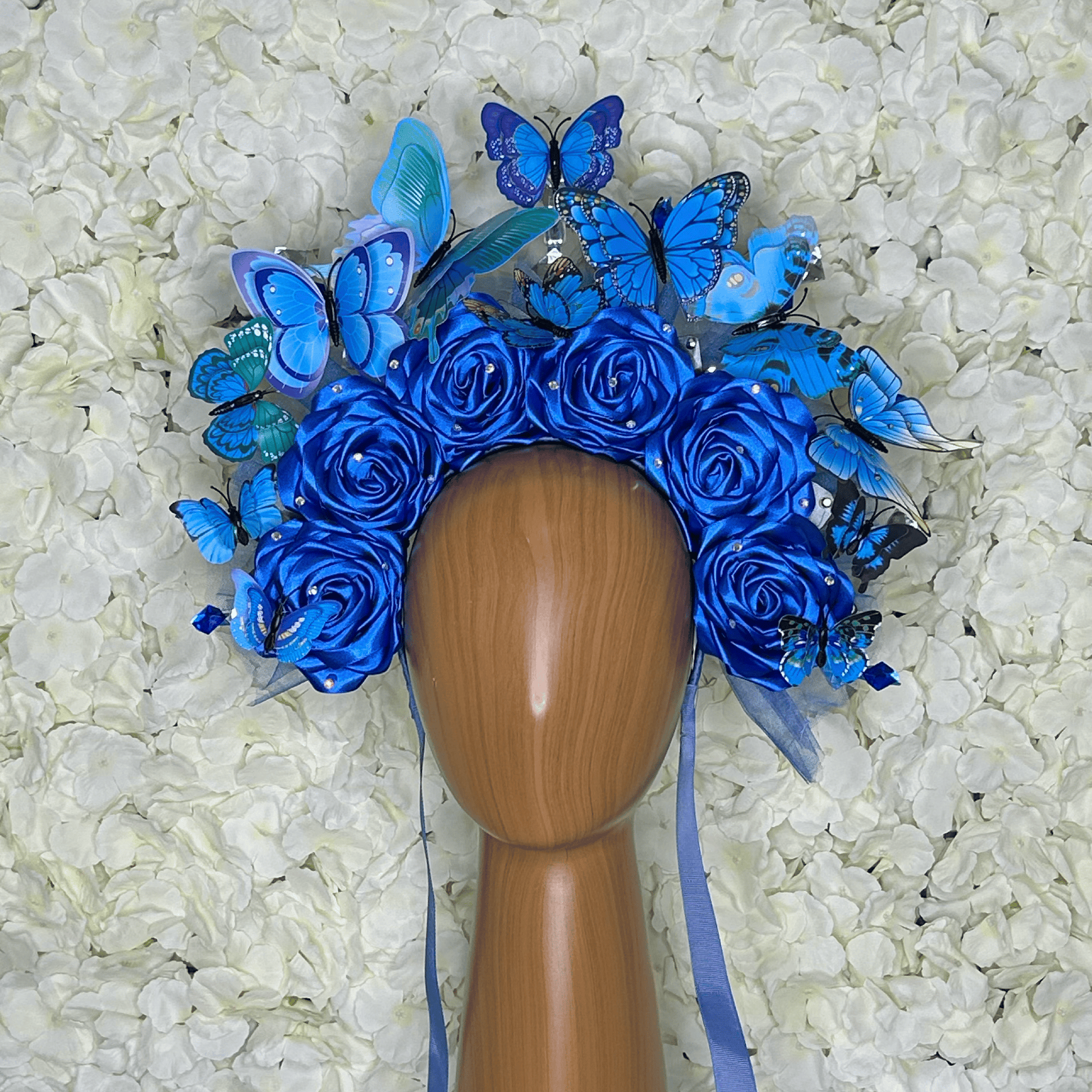 Day of the Dead Royal Blue Butterflies Headband Day of the Dead Royal Blue Butterflies Headband