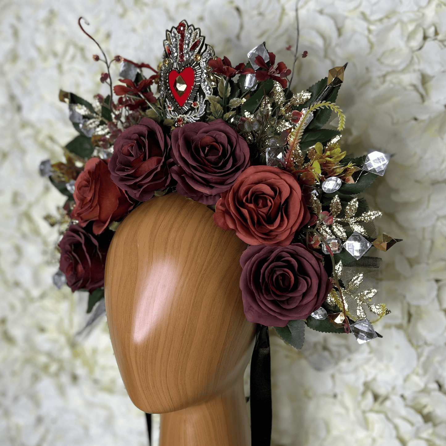 Day of the Dead Sacred Heart Headband - Red Day of the Dead Sacred Heart Headband - Red